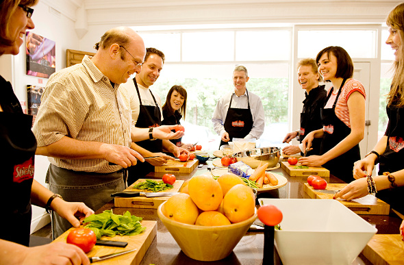 A cooking class at Sticky Rice Cooking School