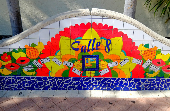 a mosaic street sigh for calle oucho