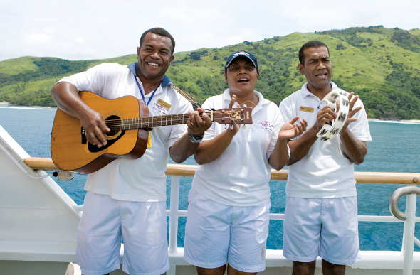 Fijian acoustic band on cruise ship