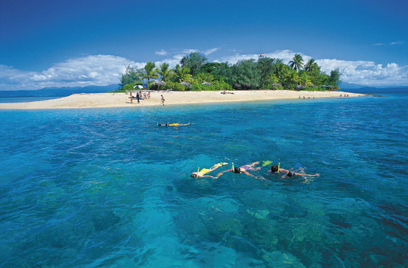 Snorkelling off an island