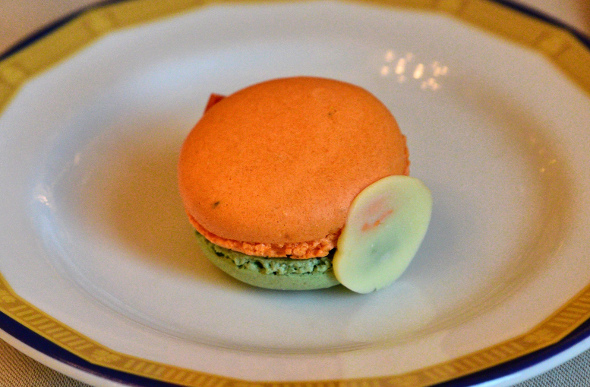 A macaron at High Tea at Peninsula Hotel