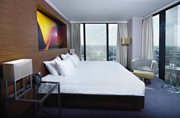 A King room with a view at the Hilton Manchester Deansgate