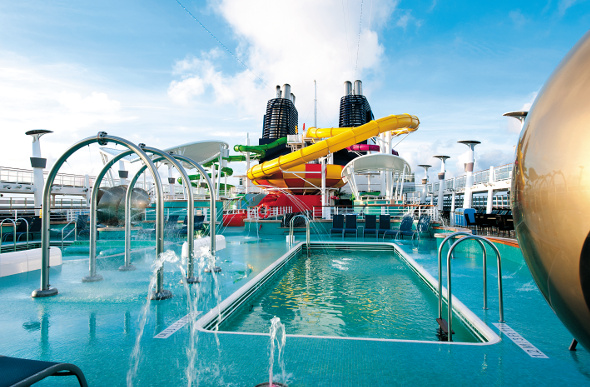 Waterpark on cruise ship