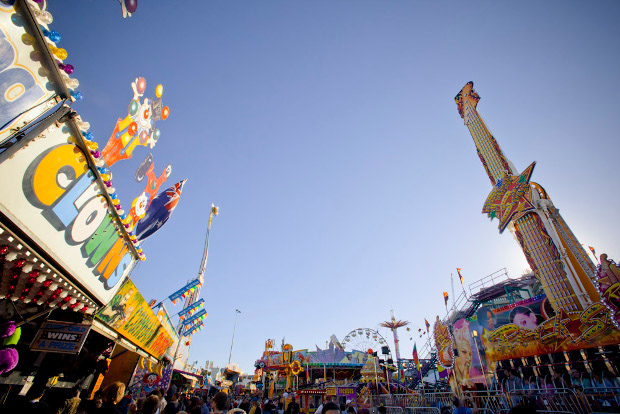 Sideshow Alley at the Royal Queensland Show - otherwise known as The Ekka - in Brisbane.