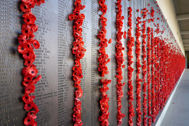 The Roll of Honour wall at the War Memorial